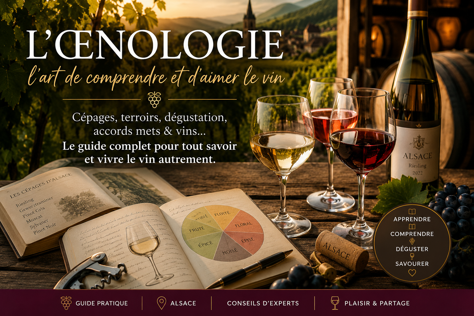 Verre de vin rouge servi lors d'une séance d'oenologie