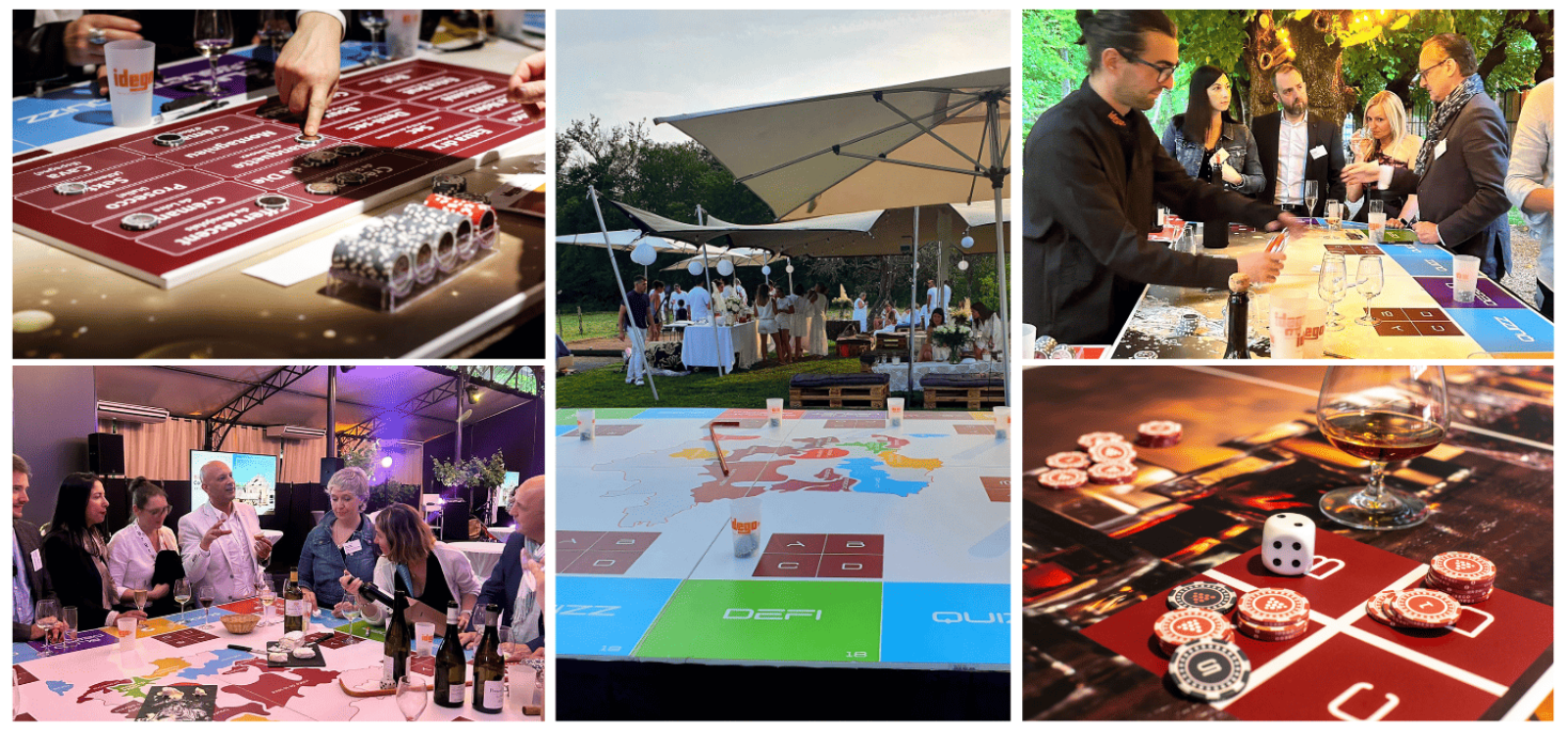 Groupe réuni autour d'une table de dégustation de vin lors d'une journée d'équipe à Lyon